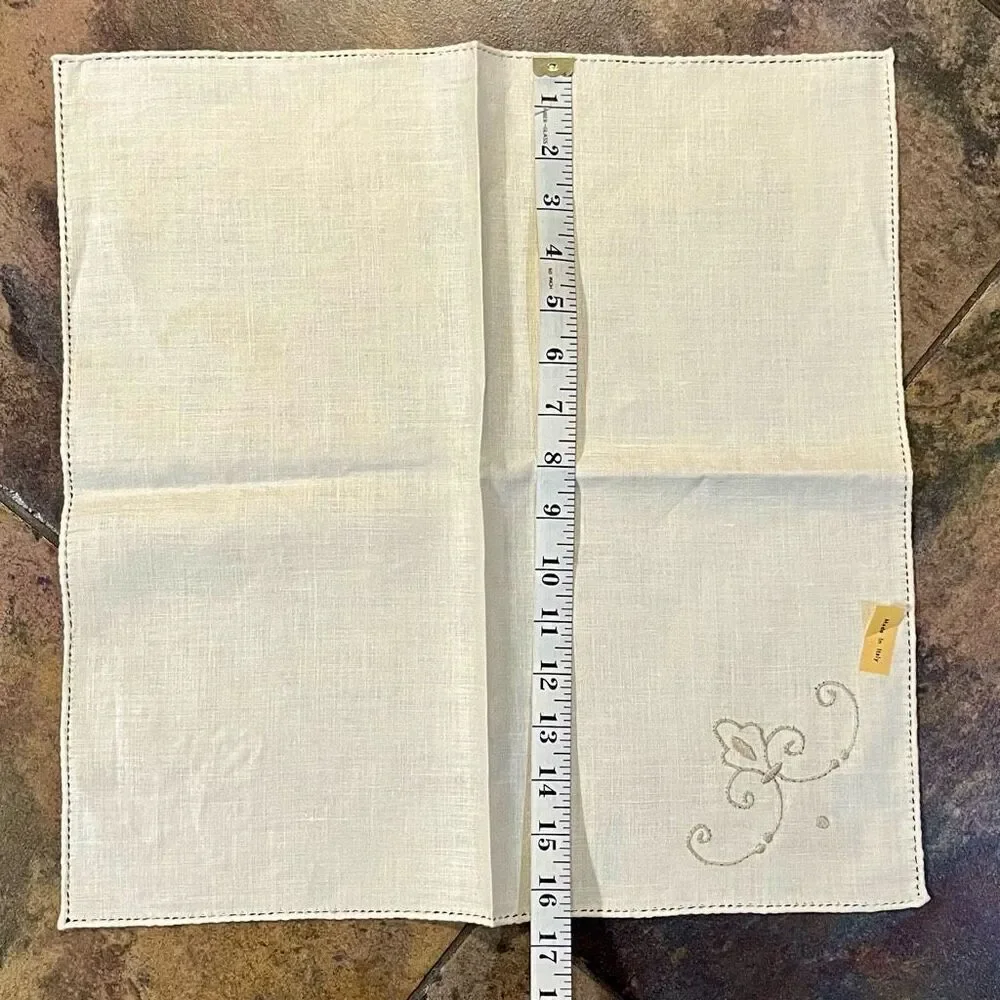 Italian Embroidered Cloth Napkins Set of 11